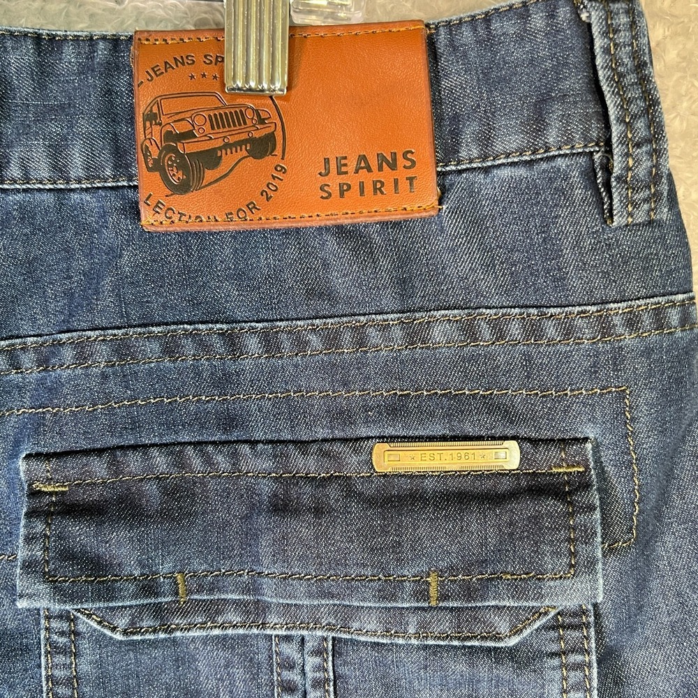 Zhan Di Ji Pu AFS 1961 Denim Cargo Pants Blue Utility Workwear Carpenter - Picture 7 of 12